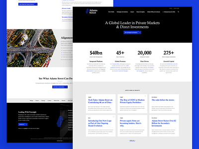 Adams Street Website Redesign chicago desktop financial global growth equity homepage investments private credit redesign ui ux web web design website