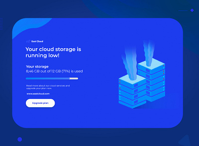 Almost out of Storage Notification adobe xd blues cloud cloud storage illustration out of storage server storage ui ux design uidesign