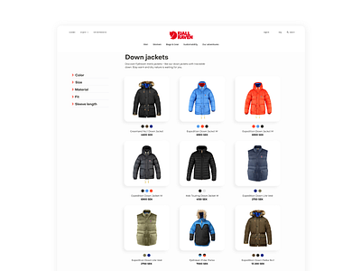 Fjällräven Redesign - Catalouge adobe xd ecommerce jackets redesign webdesign