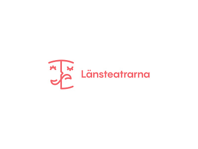 Länsteatrarna Logo brand identity face happy logo logo design logodesign logotype rebrand red logo redesign sad theater visual experience