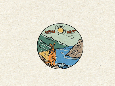 Arizona Forest ! adobe illustrator adobe photoshop badge badge design badge logo badgedesign branding design forest illustration kangaroo logo typography vintage vintage design vintage logo