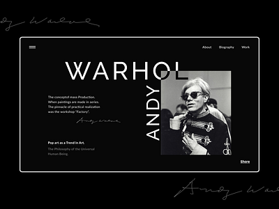 Home Page | Andy Warhol design figma home page ui ux