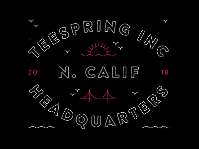 Teespring Employee Shirt Illustration brand branding california clean design illustration logo merch minimal ocean print san francisco shirt shirt design swag type typography vector