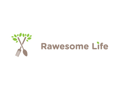 Rawesome Life Logo Concept branding brown clean design green logo minimal natural