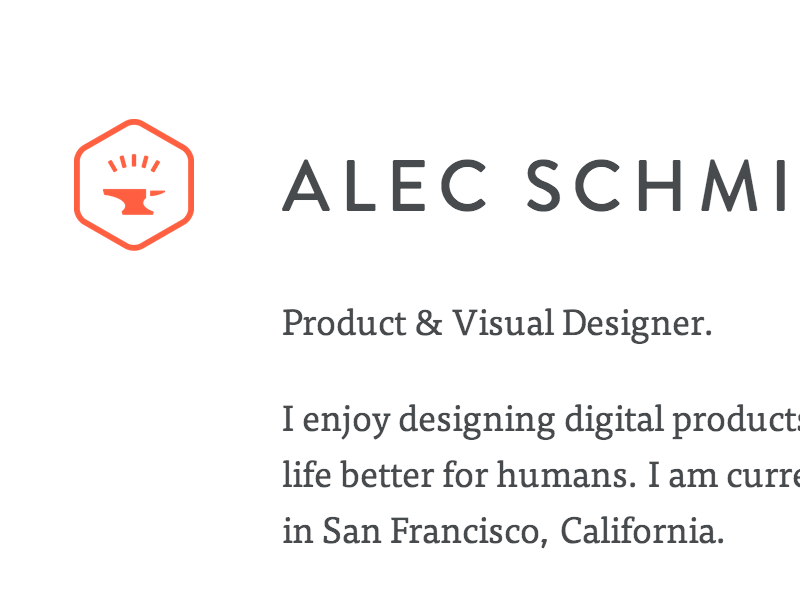I have a website. website clean minimal anvil red orange alec ux ui