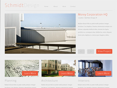 Rough Mock for Uncles Architecture Site clean css3 html5 minimal red web design website