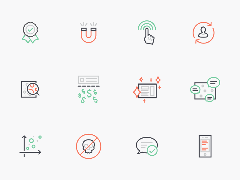 Line Icons to Tell a Story kit ui red green icon set free minimal clean line icon icons
