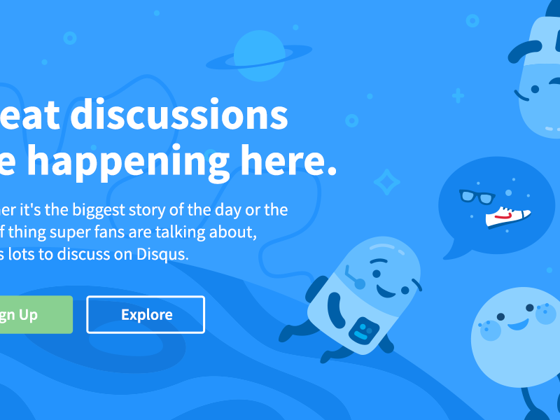 "That's no moon..." character cute blue minimal website typography clean astronaut space illustration
