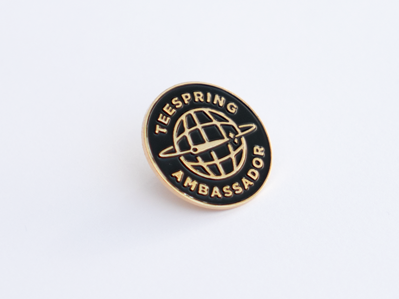 Teespring Enamel Pin clothing shirt tee globe illustration logo pin enamel