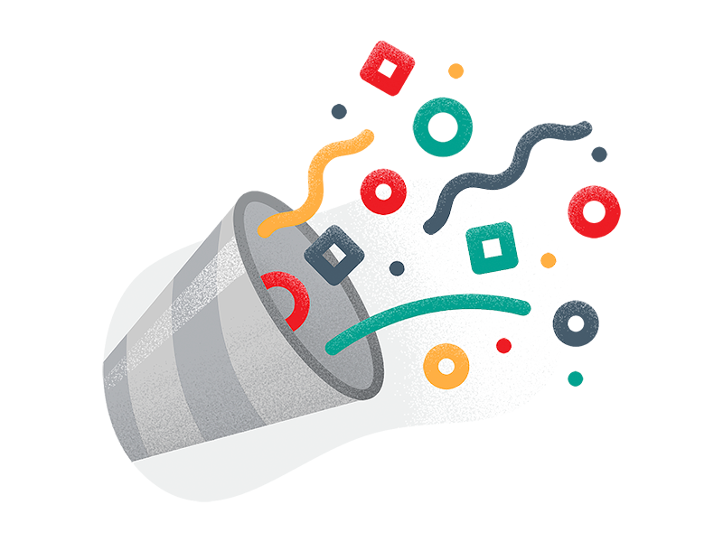 🎉 success celebration party shading stipple design brand icon illustration emoji