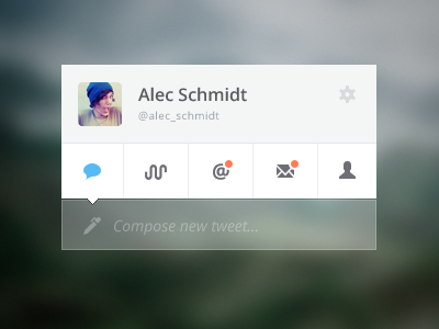 Twidget clean design flat icons interface minimal twitter ui widget