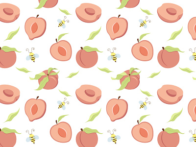 Peach art botanical illustration design illustration inspiration pattern pattern art peach postcard postcard design textile design vector
