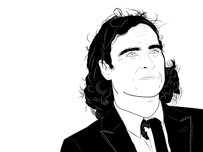 Line Art portrait of Joaquin Phoenix