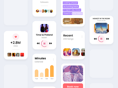 Apple Watch UI - Music App - Lightmode
