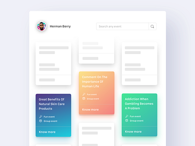 Low fidelity UI mockup - Porpoise feed app colours design flat interface ios ui ux web