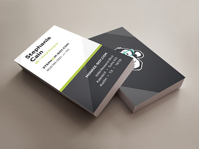 Monkee-Boy Business Cards austin branding business card design identity mark stationery studio vertical