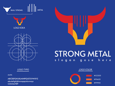 STRONG METAL construction logo logo design logodesign metal metal logo steel strong workshop