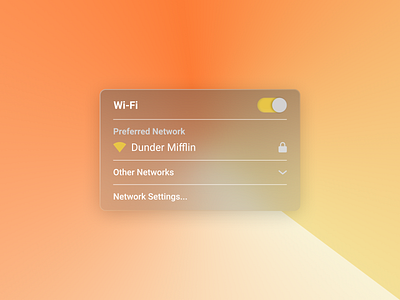 Daily UI 015 - On/Off Switch app component design dailyui dailyui015 dailyuichallenge design glass effect glassmorphism on off switch ui ux wifi