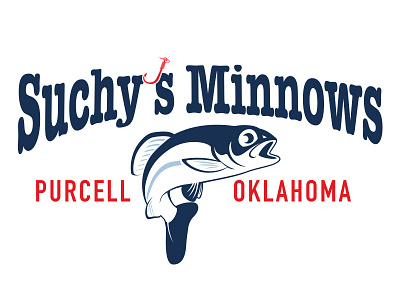 Suchys Minnows bait store logo illustration