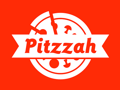 Pitzzah logo pizza red white