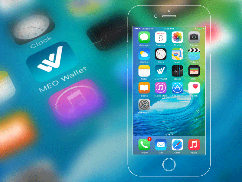 Meo Wallet launch screen & Login banking blue default icon launch login meo mobile screen splash wallet