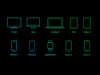 Devices ai android devices free freebie icon icons ios set tv vector