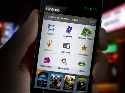 Sapo Cinema Dashboard android cinema design display hand hand holding holding light mobile movies night portugal sapo