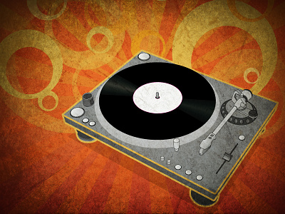 Grunge turntable grunge illustration illustrator music orange record turntable