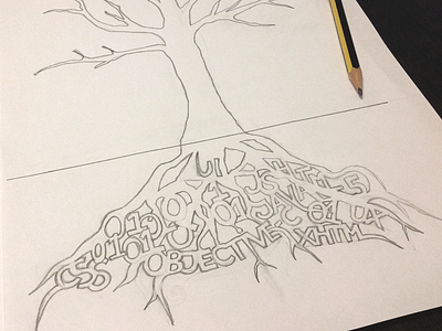 Sketch for a tee - Rooted in knowledge part I drawing hand paper pencil sketch t shirt tee tree