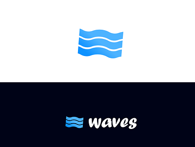 Waves app design icon logo