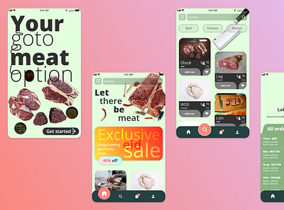 Meat Shop - UI/UX Design app design minimal ui ux