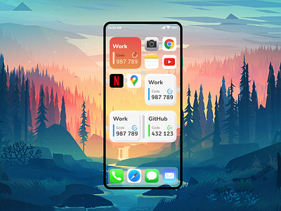 Authenticator App Widget abstract design illustration ui ux widget