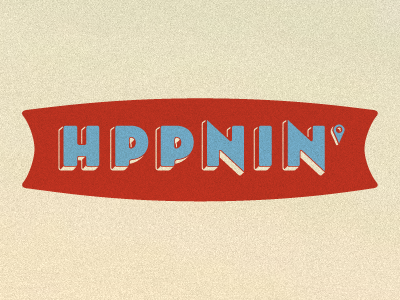 Happenin' Logo 1950s blue logo mid century red typography