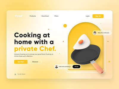 Cooking with Egg 3d design ui ux web
