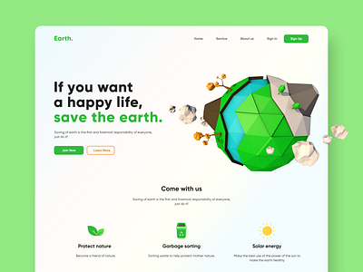 Save Earth - 3D concept 3d design ui ux web