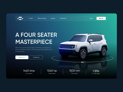 Electric Jeep Car Concept 3D 3d design ui ux web