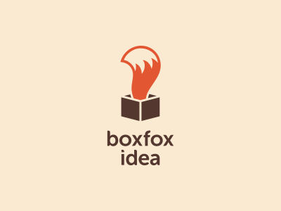 Box Fox Idea animal box boxed brown fox logo mark orange symbol tail