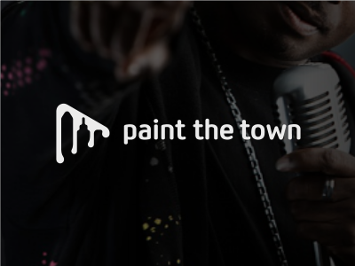 Paint The Town app logo music paint play town typography