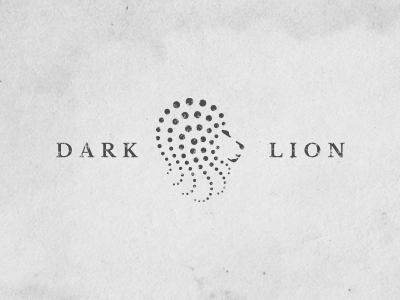 DARK LION dark dots dotted jungle lion logo mark