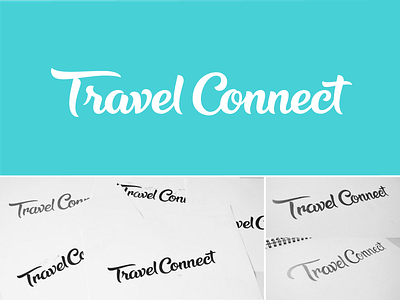 Travel Connect custom type logo logo design script travel connect typography