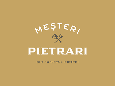 Mesteri Pietrari art chisel logo logo design stone stonemason