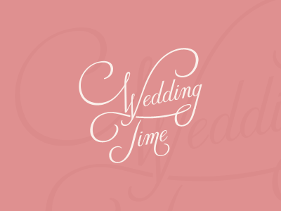 WeddingTime hand drawn logo logotype type typography wedding