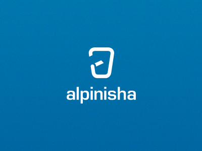 Alpinisha a carabiner logo mark mountaineering safety symbol utility mountaineering blue