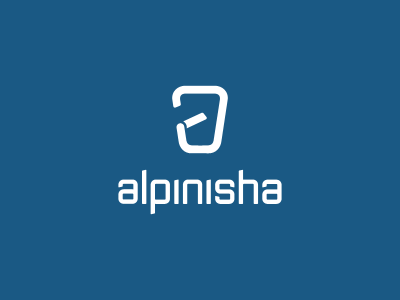 Alpinisha Final a carabiner logo mark mountaineering safety symbol utility mountaineering blue