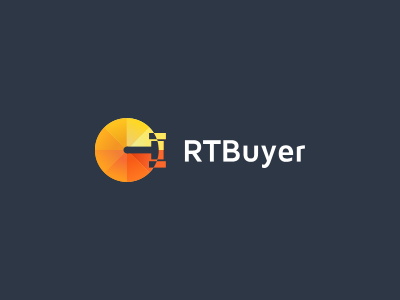 RTBuyer bright clock clors gavel logo mark rtbuyer symbol