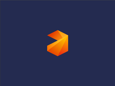 a a cube logo mark orange symbol