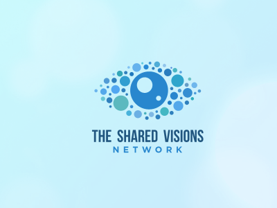 The Shared Visions Network blue bubble colors eye identity logo mark network symbol the shared visions network