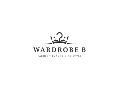 Wardrobe B crown fashion fashion store boutique logo luxury shop symbol wardrobe wardrobe b