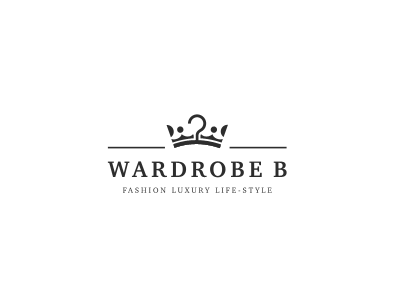 Wardrobe B crown fashion fashion store boutique logo luxury shop symbol wardrobe wardrobe b