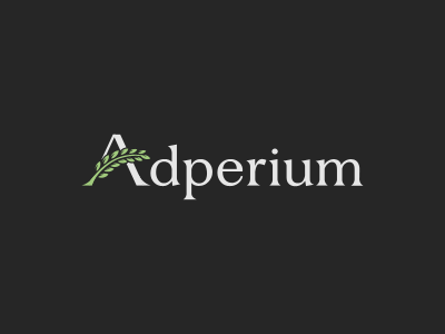 Adperium a adperium advertising green imperial leaf logo logotype symbol type typography